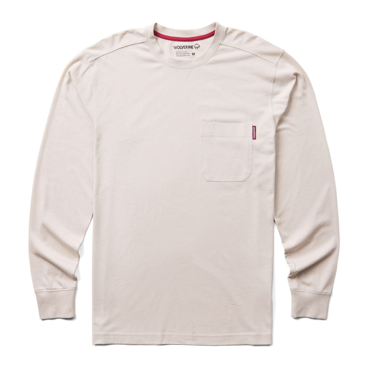 Wolverine Men's Classic Long Sleeve Pocket T-Shirt Long Sleeve T-Shirts Wolverine Stone 2XL Reg