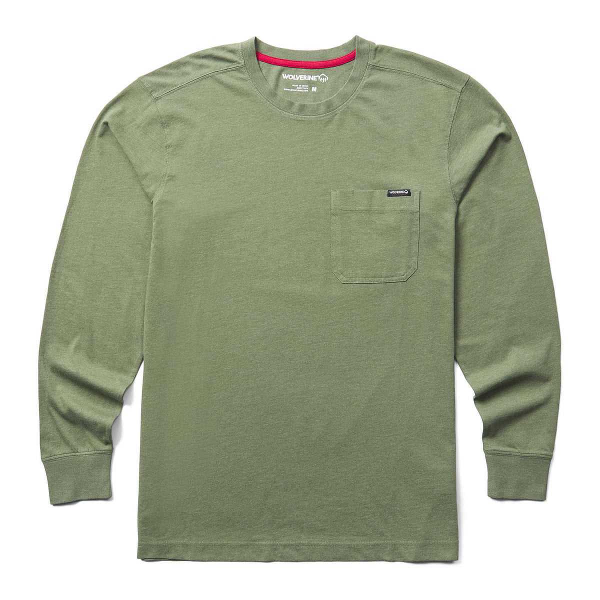 Wolverine Men's Classic Long Sleeve Pocket T-Shirt Long Sleeve T-Shirts Wolverine Bronze Green 2XL Reg