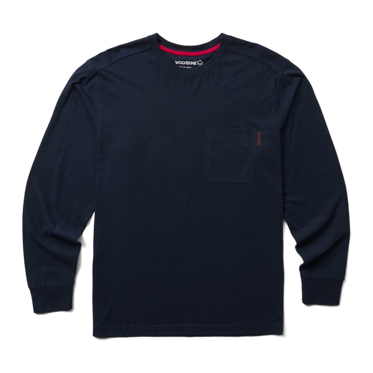 Wolverine Men's Classic Long Sleeve Pocket T-Shirt Long Sleeve T-Shirts Wolverine Navy 2XL Reg