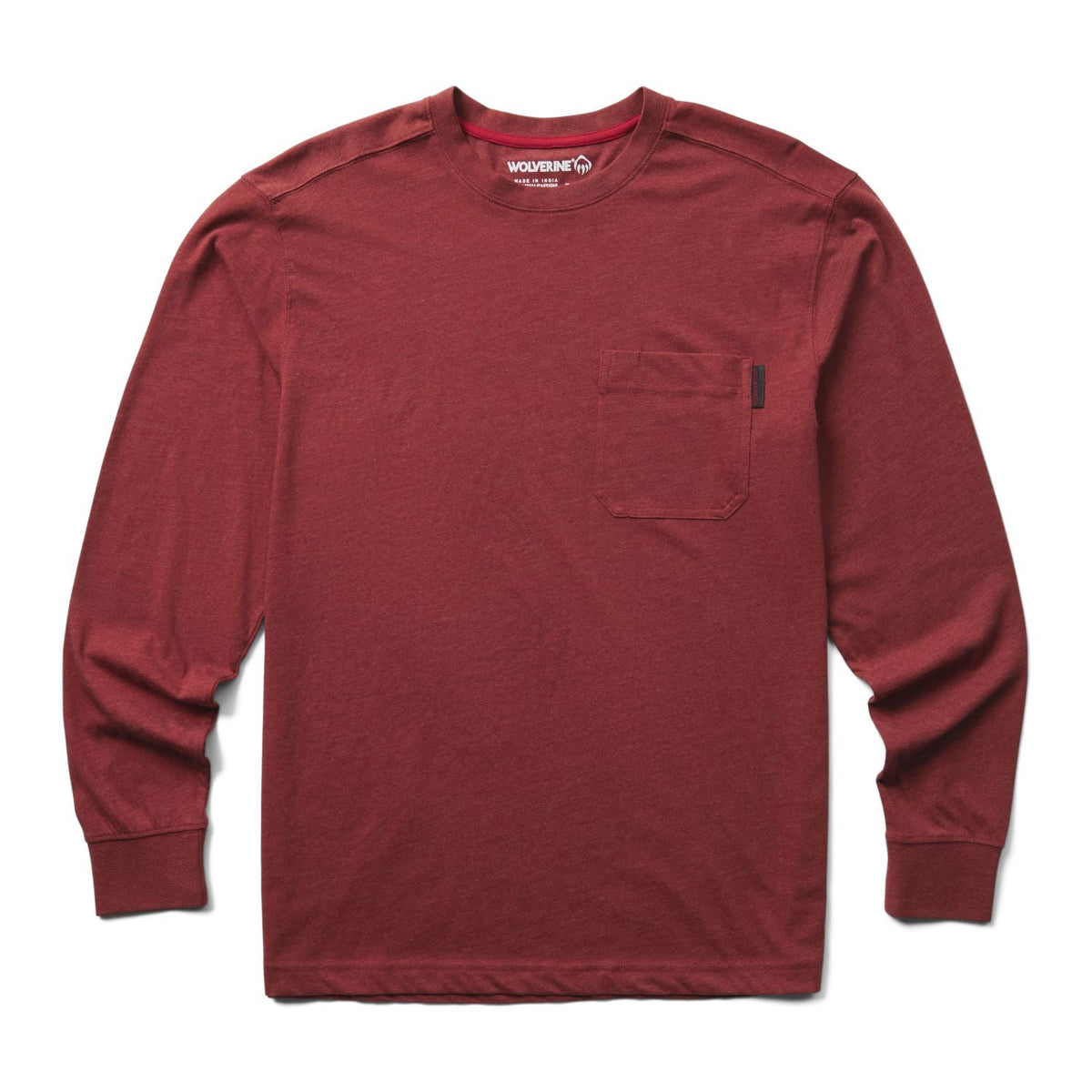Wolverine Men's Classic Long Sleeve Pocket T-Shirt Long Sleeve T-Shirts Wolverine Garnet 2XL Reg