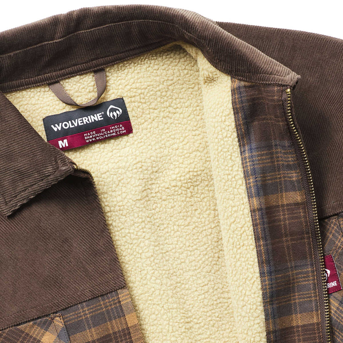 Wolverine Men's Marshall III Sherpa Full-Zip Shirt Jac Jackets & Coats Wolverine