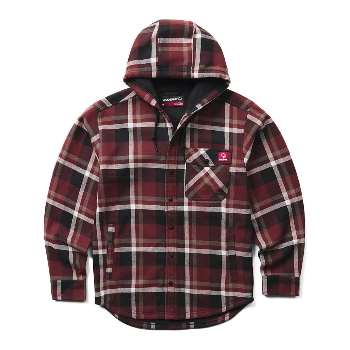 Wolverine Men's Bucksaw II Flannel Snap Hooded Shirt Jac - Work World - Workwear, Work Boots, Safety Gear