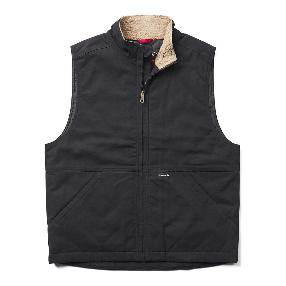 Wolverine Men's Jaxon Canvas Sherpa Lined Collar Vest Vests Wolverine Black 2XL Reg