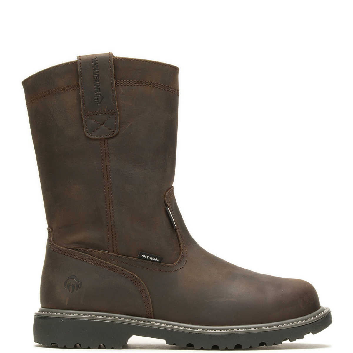 Wolverine Men's Floorhand 10" Waterproof Met Guard Steel Toe Wellington Work Boots Wolverine Dark Coffee 8 M