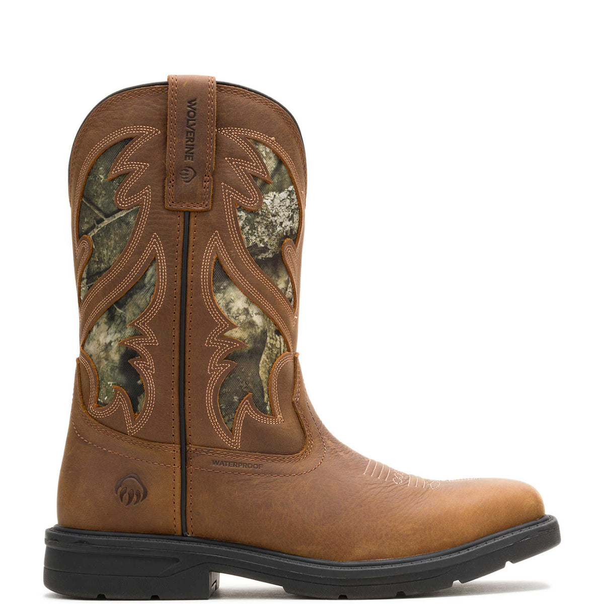 Wolverine Men's Rancher Level Pull On 10" Waterproof Steel Toe Western Boot Western Boots Wolverine Camo 10 M