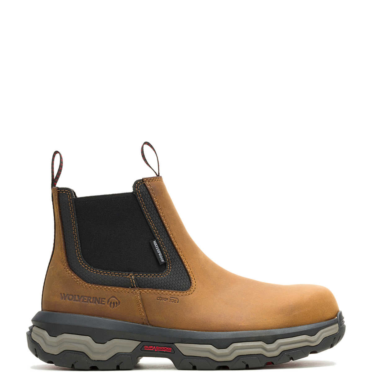 Wolverine Men's Alpha Infinity 6" Waterproof Comp Toe Chelsea Boot Work Boots Wolverine Dark Tan 10 M