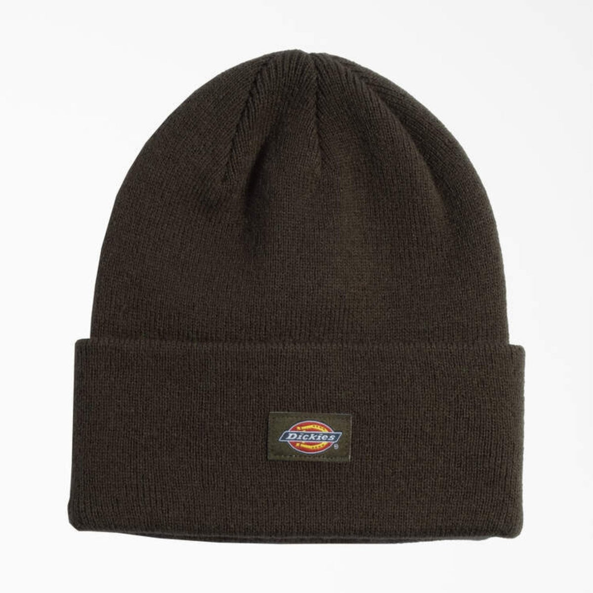 Dickies Logo Patch Tall Cuffed Acrylic Beanie Hats & Caps Dickies Moss Green OS