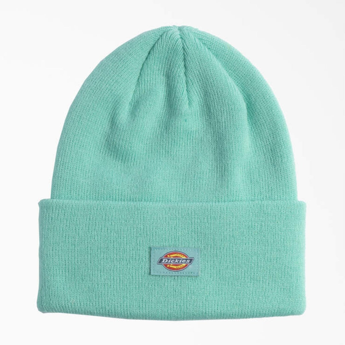 Dickies Logo Patch Tall Cuffed Acrylic Beanie Hats & Caps Dickies Pastel Turquoise OS