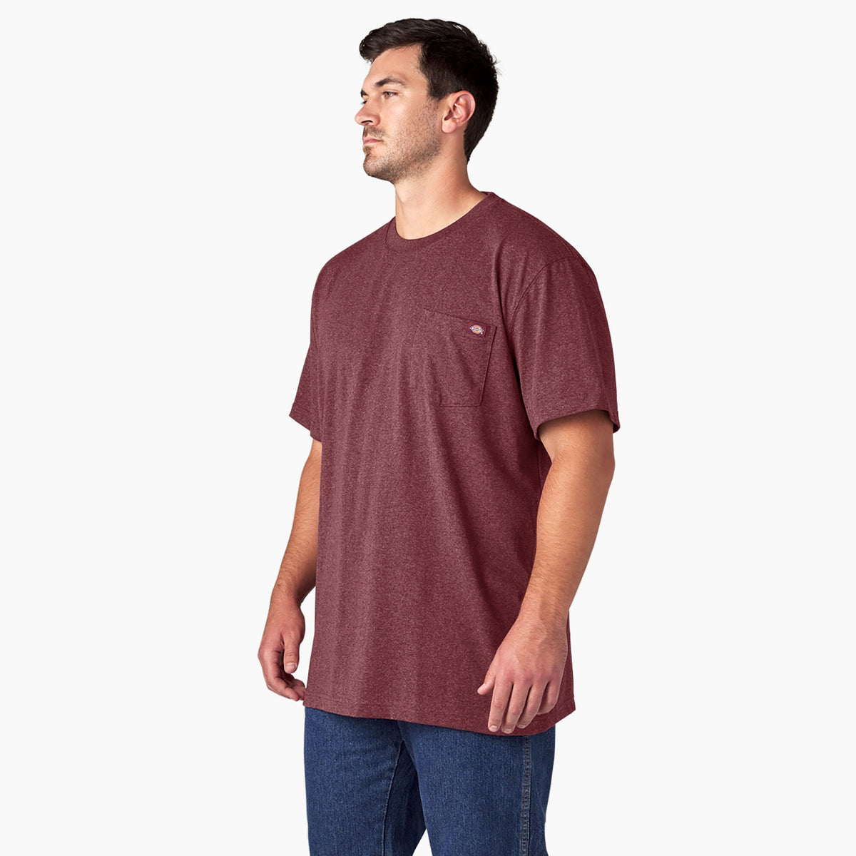 Dickies Men&#39;s Heavyweight Heathered Short Sleeve Pocket T-Shirt - Work World - Workwear, Work Boots, Safety Gear