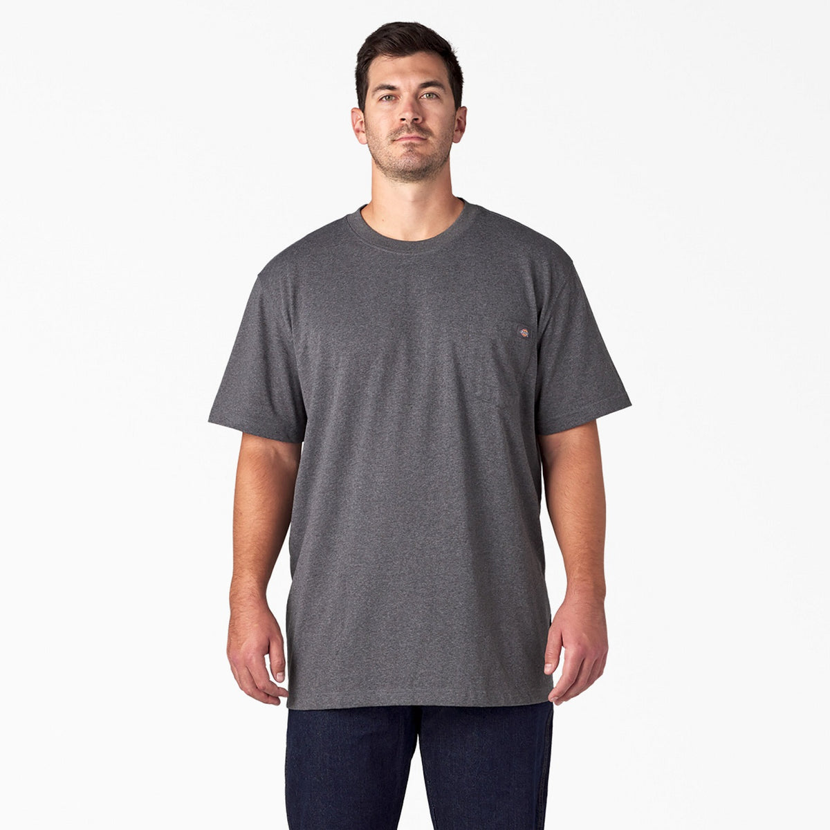 Dickies Men&#39;s Heavyweight Heathered Short Sleeve Pocket T-Shirt - Work World - Workwear, Work Boots, Safety Gear