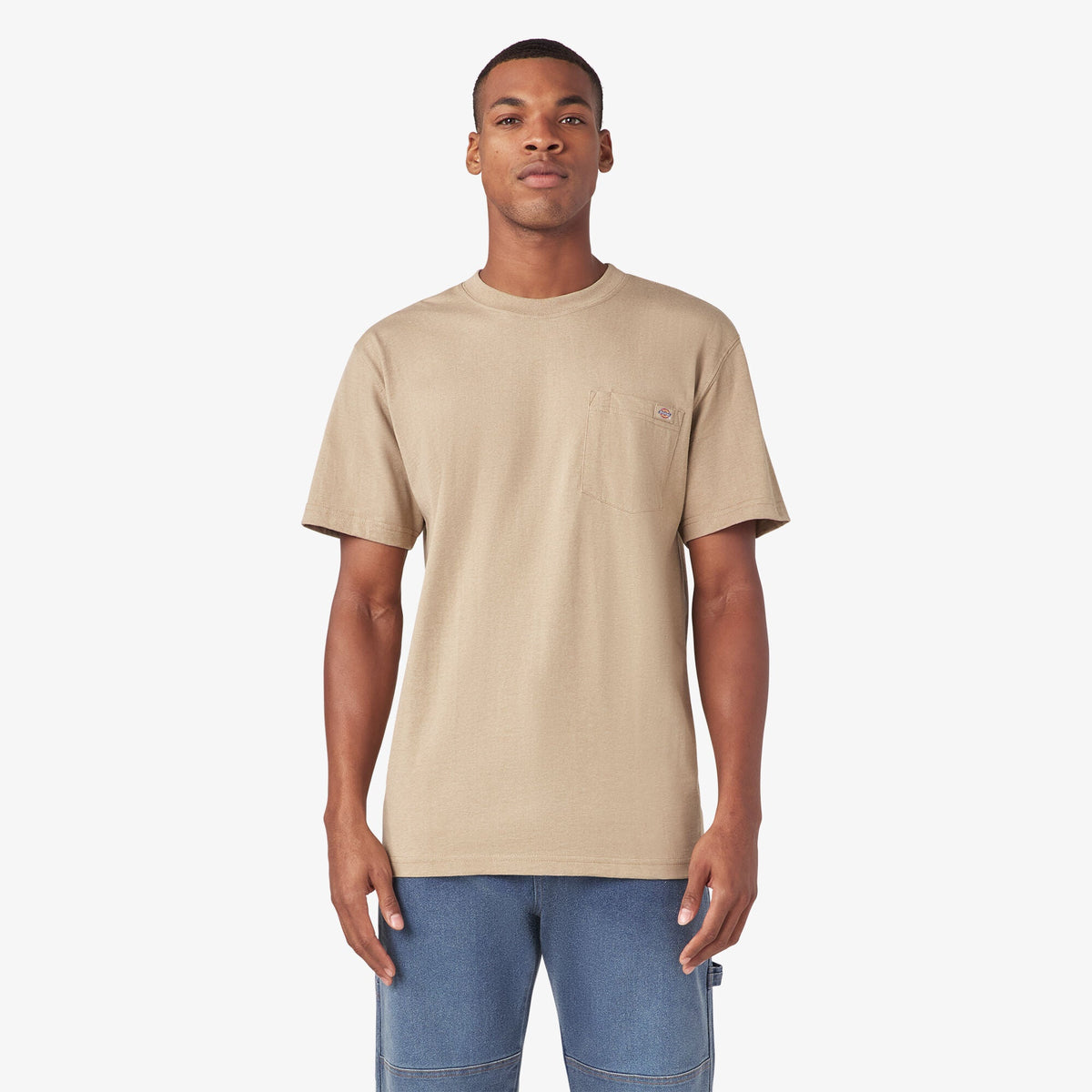 Dickies Men's Heavyweight Heathered Short Sleeve Pocket T-Shirt T-Shirts Dickies Desert Sand Heather 2XL Reg