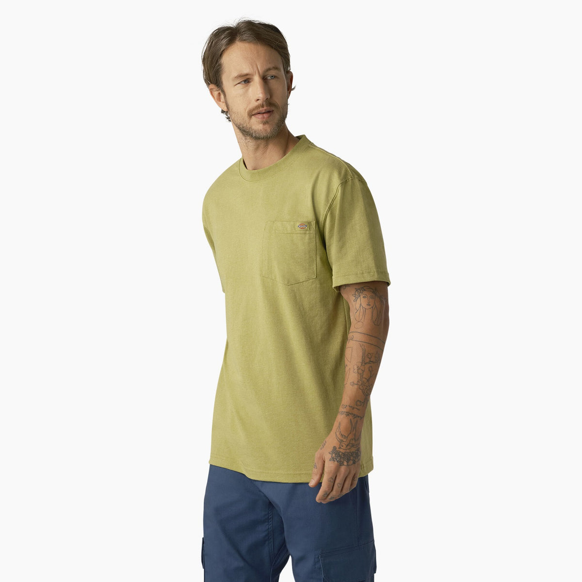 Dickies Men&#39;s Heavyweight Heathered Short Sleeve Pocket T-Shirt - Work World - Workwear, Work Boots, Safety Gear