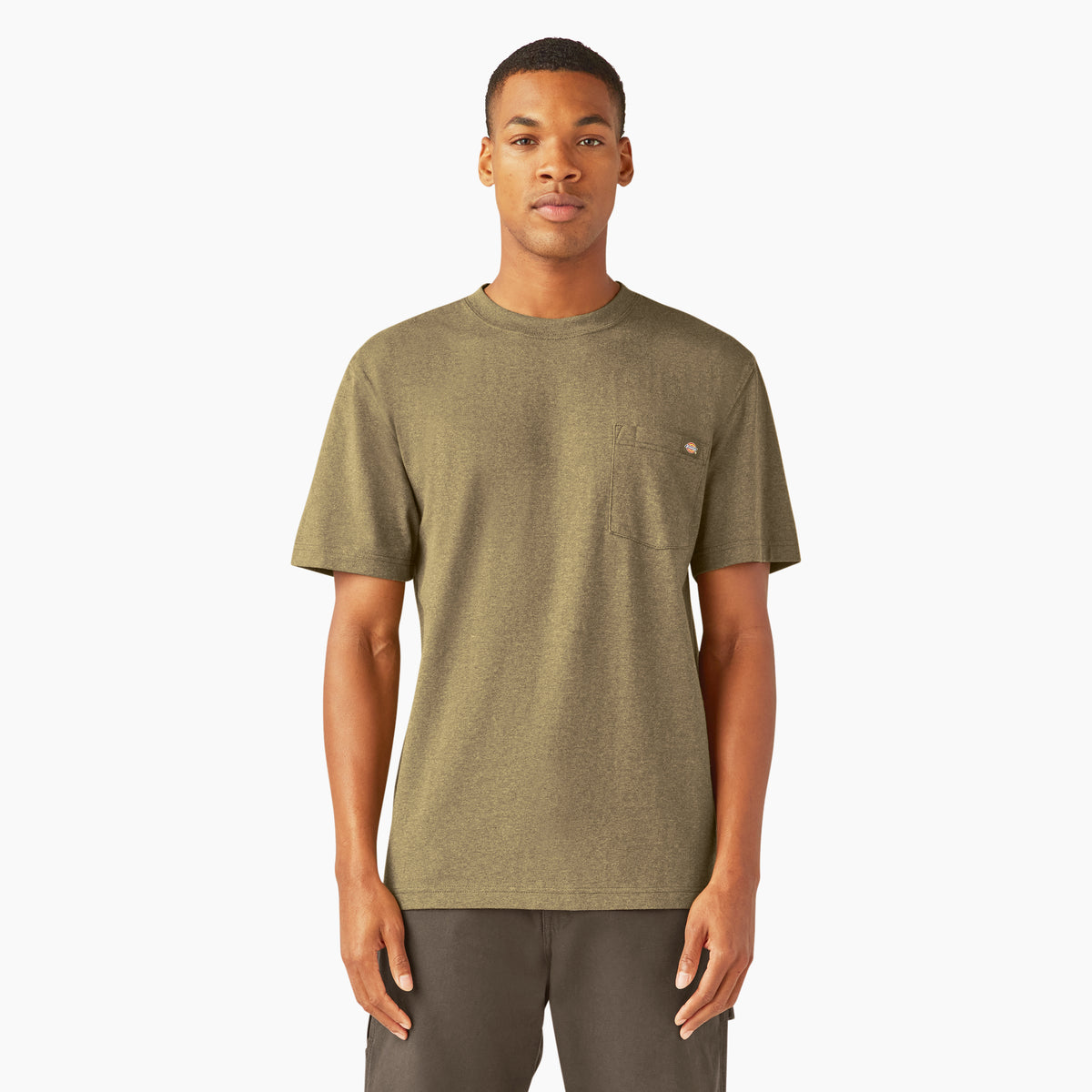 Dickies Men's Heavyweight Heathered Short Sleeve Pocket T-Shirt T-Shirts Dickies Sphagnum Heathered 2XL Reg