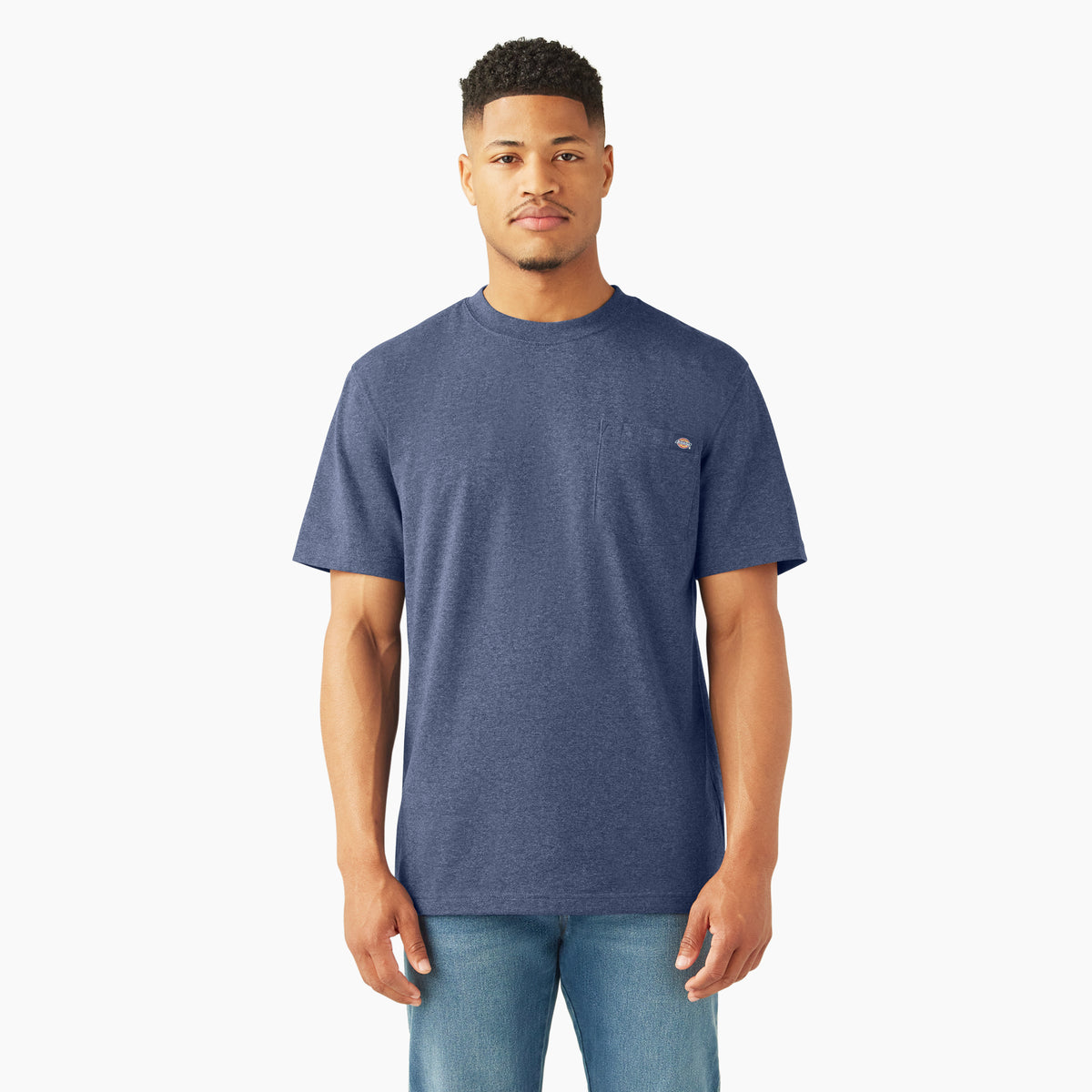 Dickies Men's Heavyweight Heathered Short Sleeve Pocket T-Shirt T-Shirts Dickies Dark Denim Heather 2XL Reg