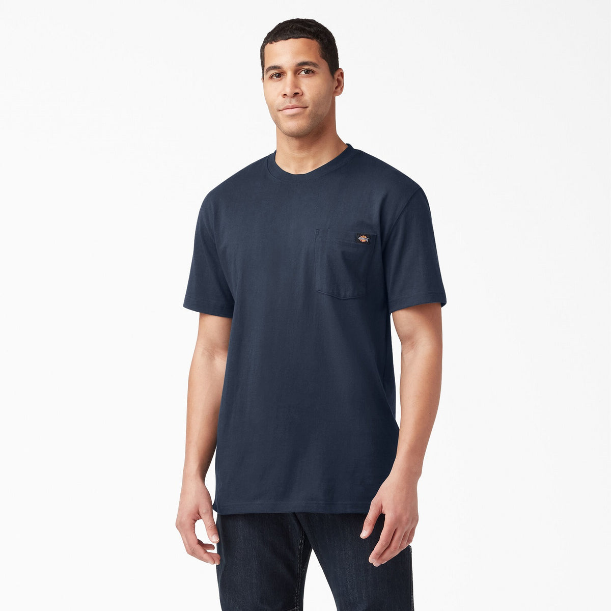 Dickies Men&#39;s Heavyweight Short Sleeve Pocket T-Shirt_Dark Navy - Work World - Workwear, Work Boots, Safety Gear