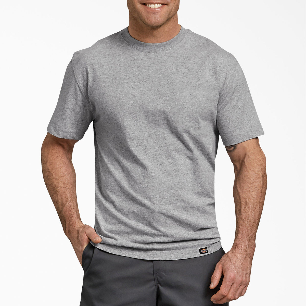 Dickies Men's Heavyweight Jersey Knit Short Sleeve T-Shirt T-Shirts Dickies Heather Gray 2XL Reg