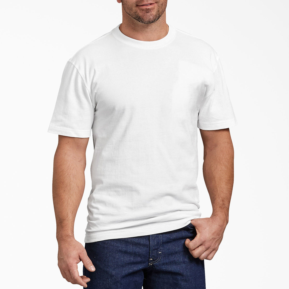 Dickies Men's Heavyweight Jersey Knit Short Sleeve T-Shirt T-Shirts Dickies White 2XL Reg