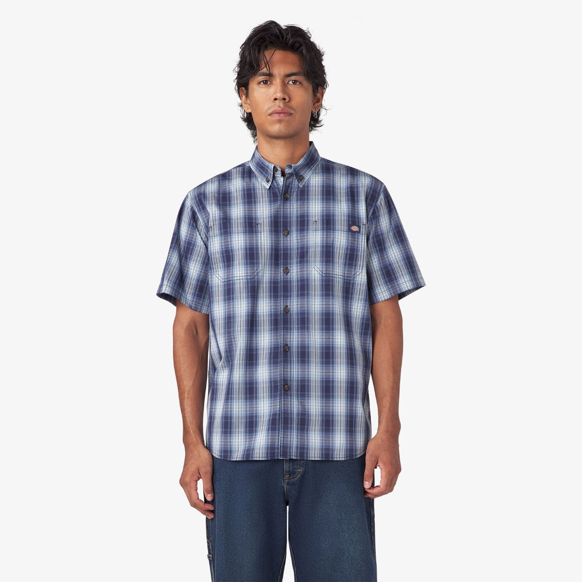 Dickies Men&#39;s FLEX Woven Short Sleeve Button-Down Shirt - Work World - Workwear, Work Boots, Safety Gear