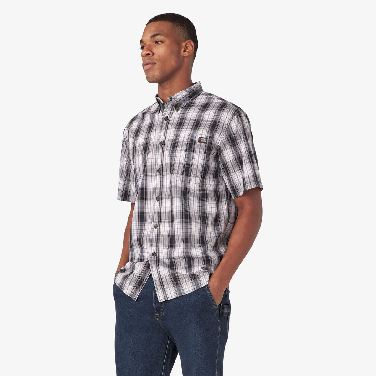 Dickies Men&#39;s FLEX Woven Short Sleeve Button-Down Shirt - Work World - Workwear, Work Boots, Safety Gear