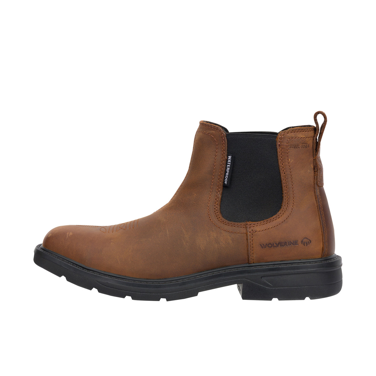 Wolverine Men's Rancher Level Chelsea Slip-On Steel-Toe Work Boot Work Boots Wolverine