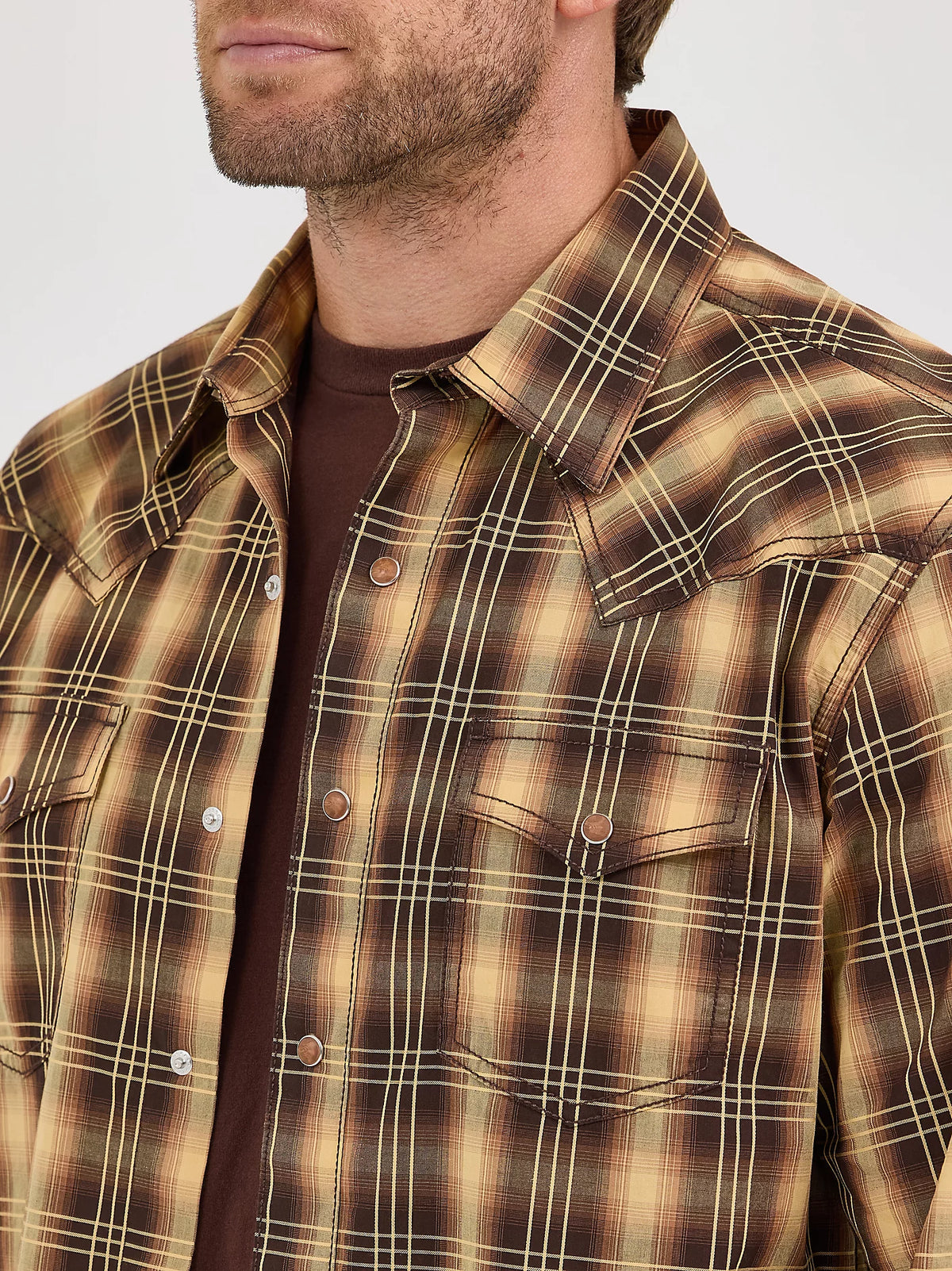 Wrangler Men's Retro® Premium Cotton Snap-Front Long Sleeve Work Shirt Work Shirts Wrangler