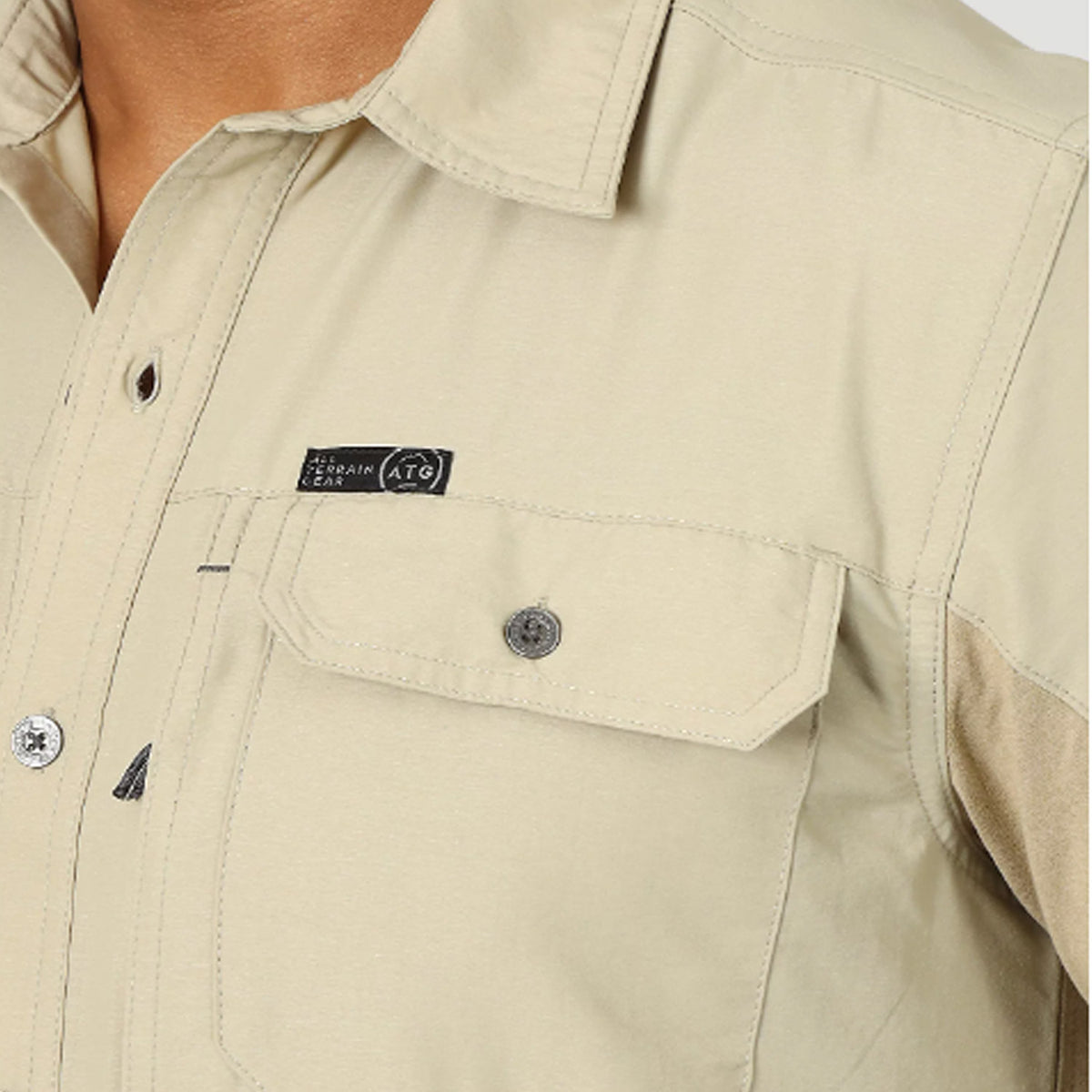 Wrangler ATG Men&#39;s Button Down Long Sleeve Work Shirt - Work World - Workwear, Work Boots, Safety Gear