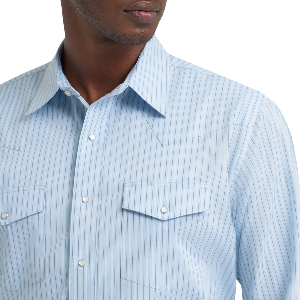 Wrangler Men's Long Sleeve Western Stripe Pearl Snap Shirt