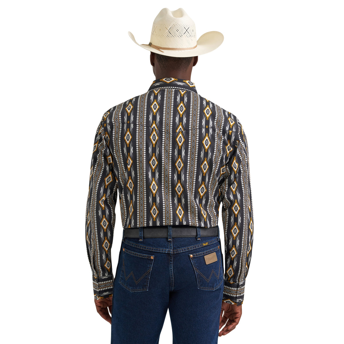 Wrangler Men's Checotah® Long Sleeve Western Snap Printed Shirt Work Shirts Wrangler