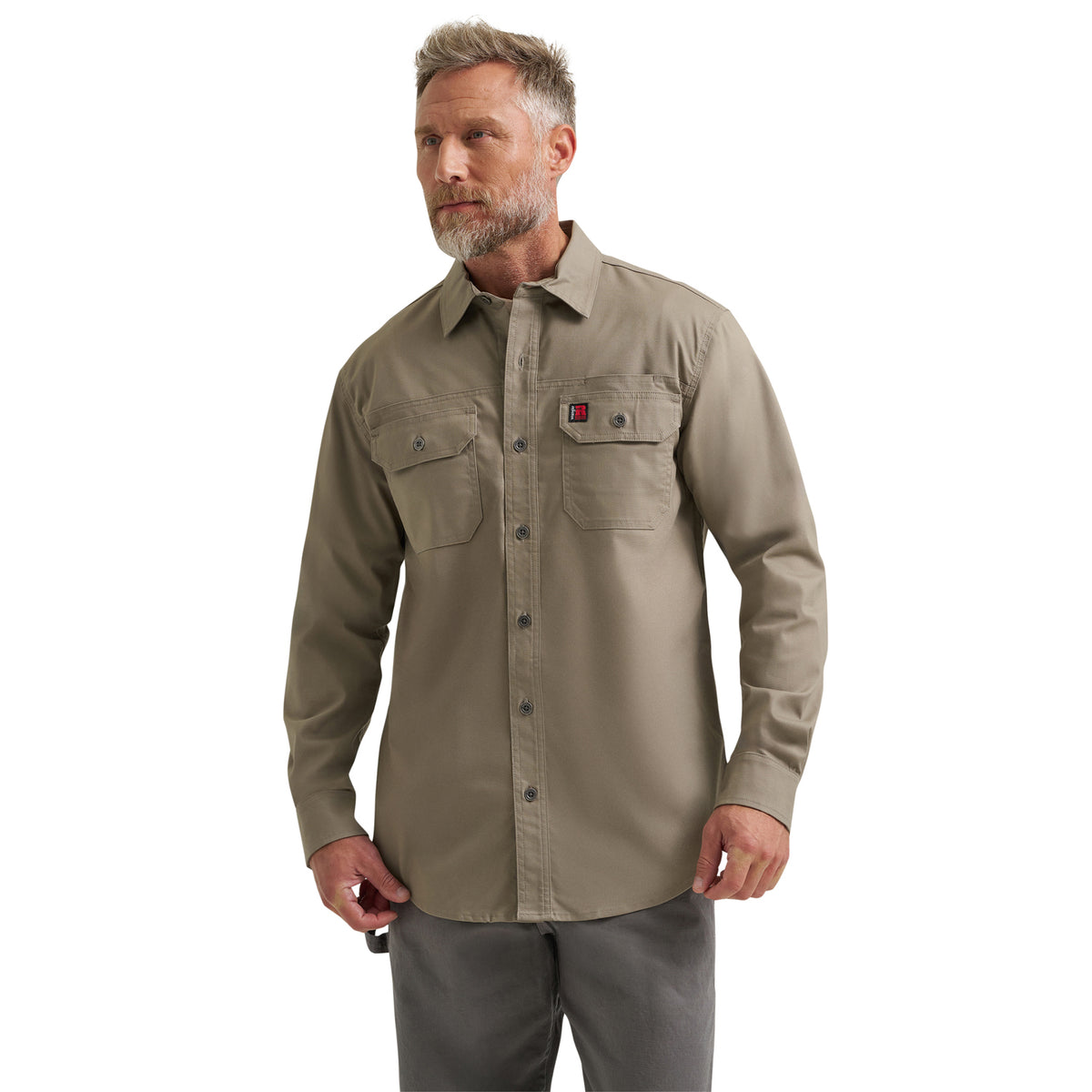 Wrangler Men's RIGGS Workwear® Ground Cloth Work Shirt Work Shirts Wrangler RIGGS Brindle 2XL Reg