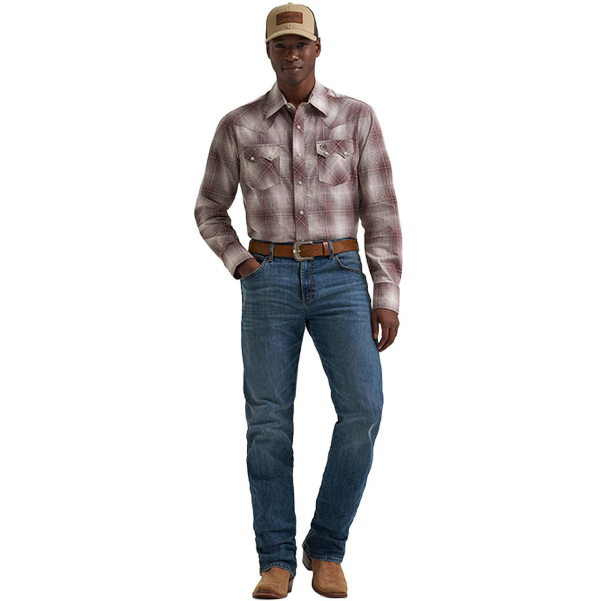 Wrangler Men's Wrangler Retro® Long Sleeve Sawtooth Snap Pocket Western Shirt Work Shirts Wrangler