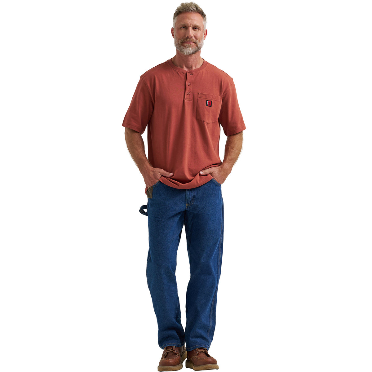 Wrangler Men's RIGGS Workwear® Short Sleeve Relaxed Henley Work Shirts Wrangler RIGGS