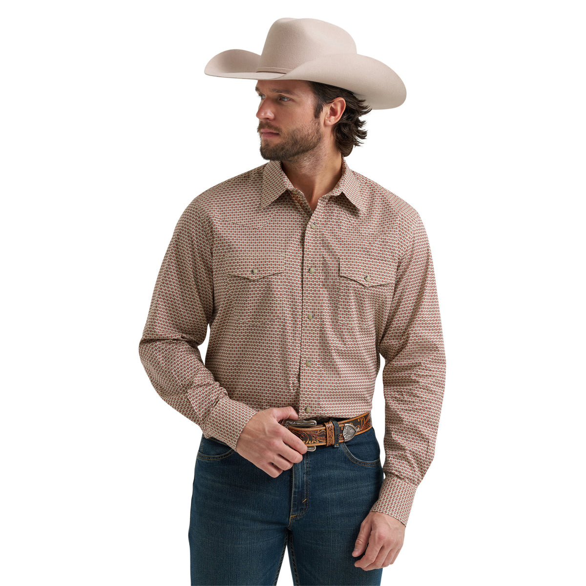 Wrangler Men's 20X Competition Advanced Comfort Long Sleeve Two Pocket Western Snap Shirt