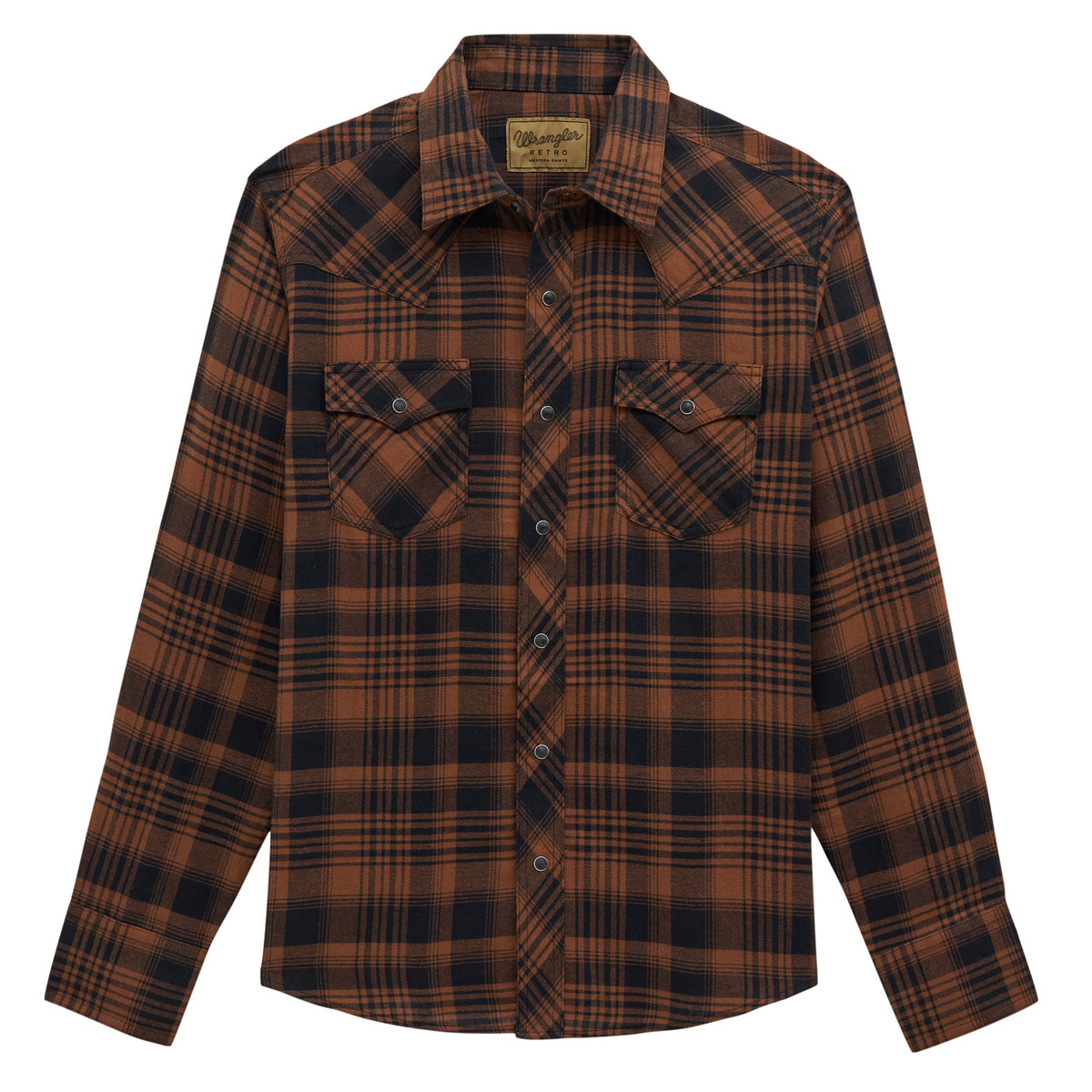 Wrangler Men's Retro Long Sleeve Flannel Western Snap Plaid Shirt Work Shirts Wrangler