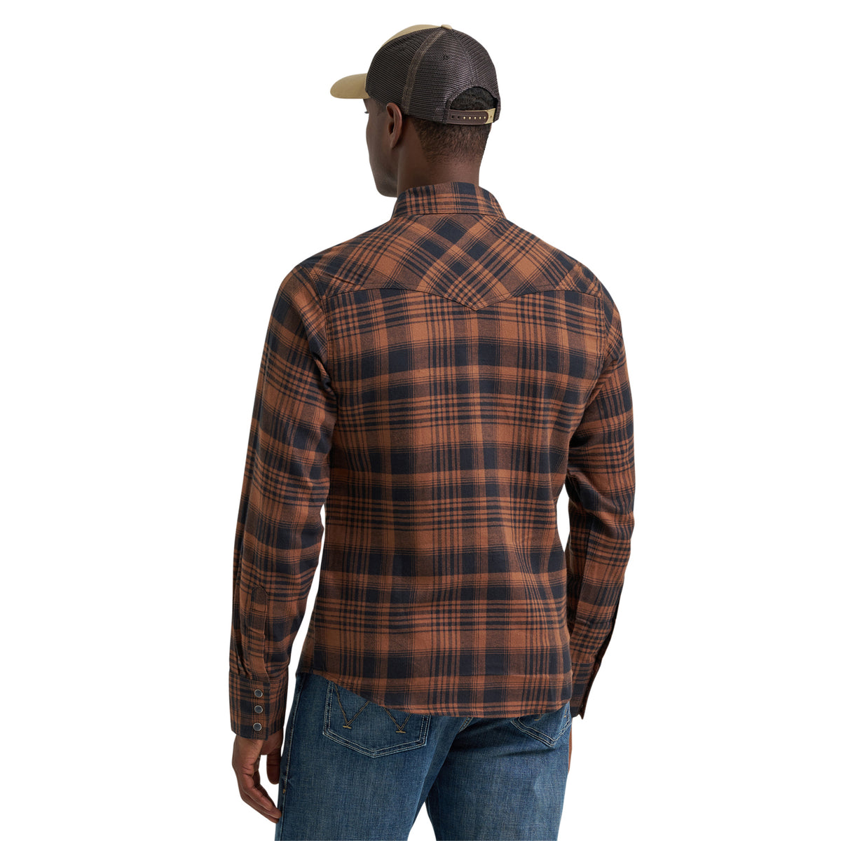 Wrangler Men's Retro Long Sleeve Flannel Western Snap Plaid Shirt