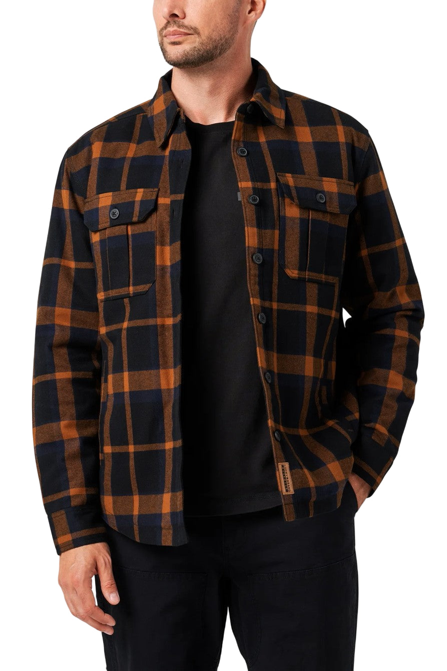 Lucky Brand Workwear Men's Yarn Dyed Flannel Sherpa Lined Shirt Jac - Work World - Workwear, Work Boots, Safety Gear