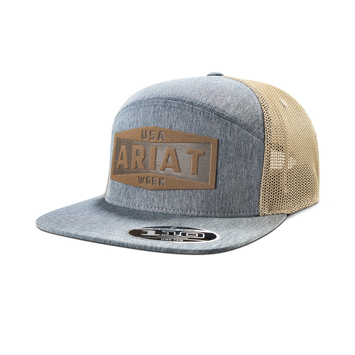 Ariat Men's Work Leather Patch Snapback Meshback Hat Hats & Caps Ariat Denim OS