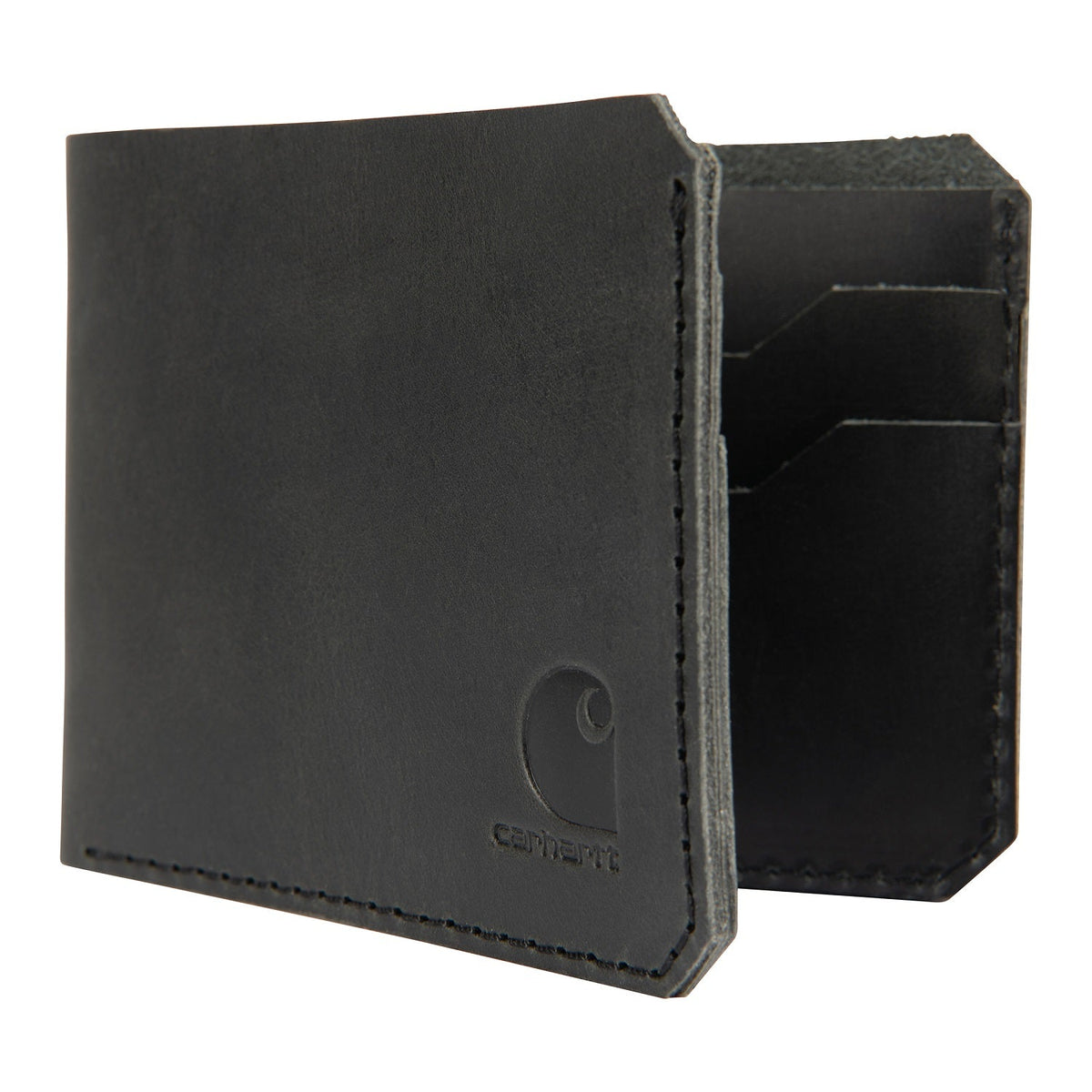 Carhartt Craftsman Leather Logo Bifold Wallet Wallets Carhartt Black OS