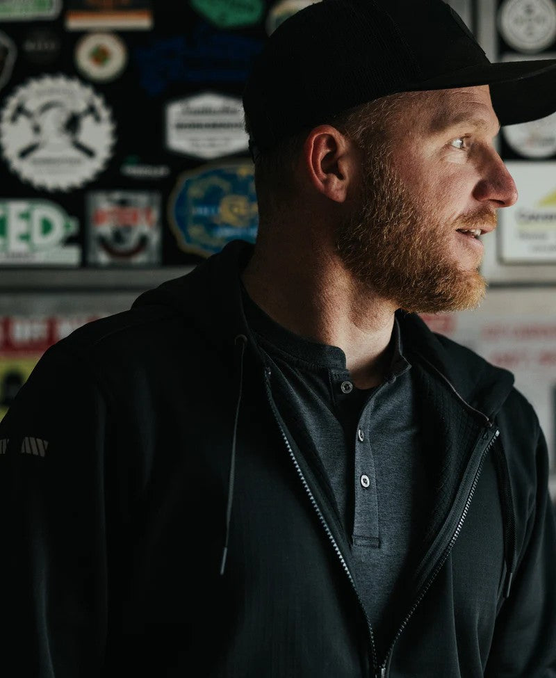 TRUEWERK Men's B2 Midweight Henley Long Sleeve Shirt