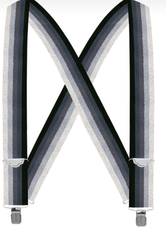 Welch 2" GC X-Back Suspender Belts & Suspenders Welch Black Ombre Striped 46 Inch 2 Inch