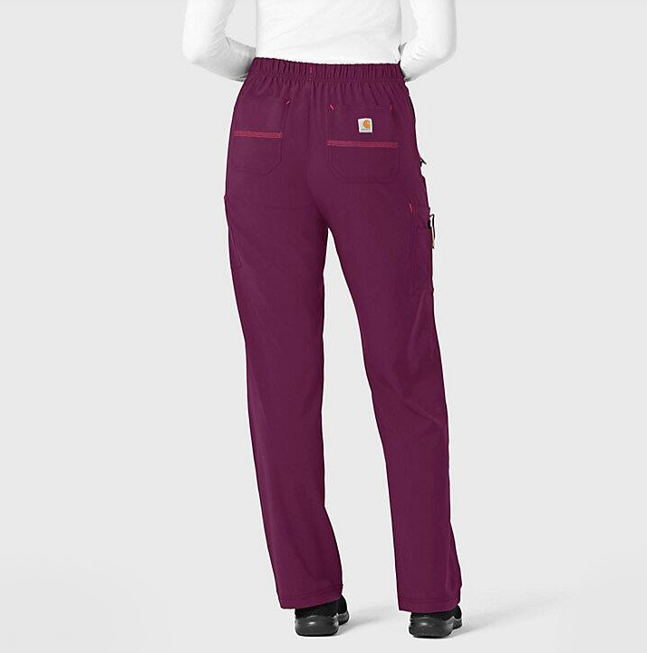 Carhartt Women&#39;s Force® Cross-Flex Utility Boot Cut Cargo Scrub Pant_Wine - Work World - Workwear, Work Boots, Safety Gear