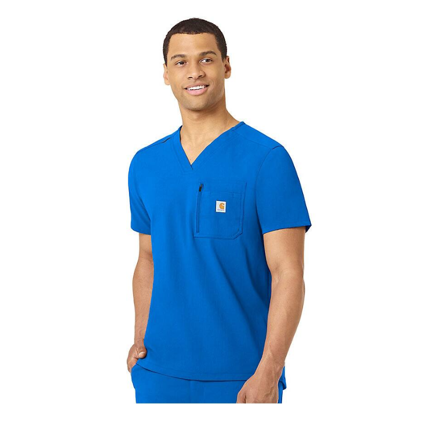 Carhartt Men's Rugged Flex® Modern-Fit Tuck-In Scrub Top Scrubs Carhartt Royal 2XL Reg