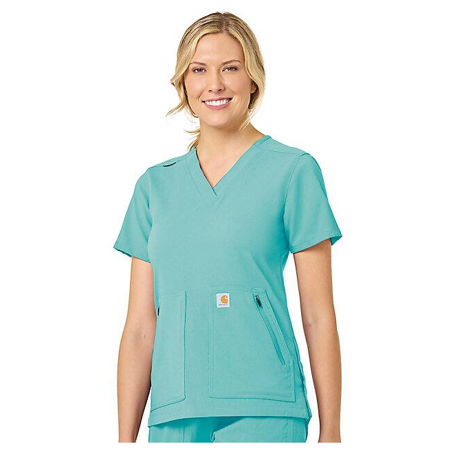 Carhartt Women&#39;s Rugged Flex® 4 Pocket V-Neck Scrub Top - Work World - Workwear, Work Boots, Safety Gear