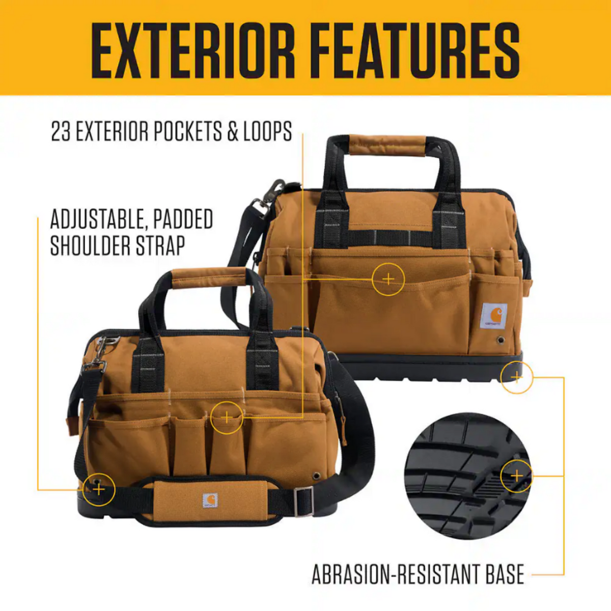 Carhartt Molded Base 33-Pocket Heavyweight 16" Tool Bag Tool Bags Carhartt
