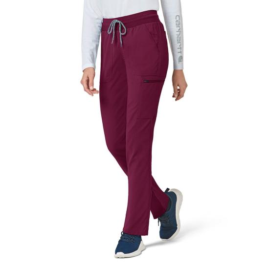 Carhartt Women's Rugged Flex® Modern Fit Slim Leg Pant Scrubs Carhartt Wine 2XL Petite