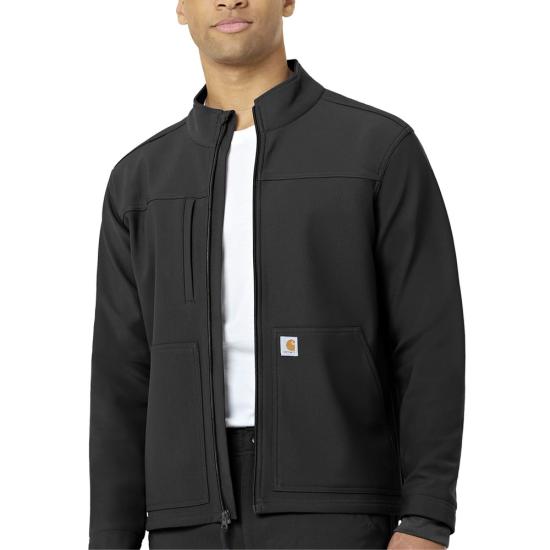Carhartt Men's Rugged Flex® Modern Fit Bonded Fleece Jacket Scrubs Carhartt Black 2XL Reg