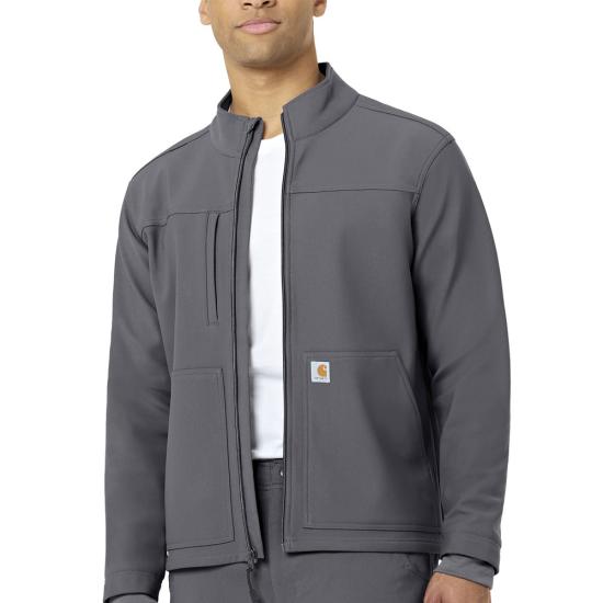 Carhartt Men's Rugged Flex® Modern Fit Bonded Fleece Jacket Scrubs Carhartt Pewter 2XL Reg