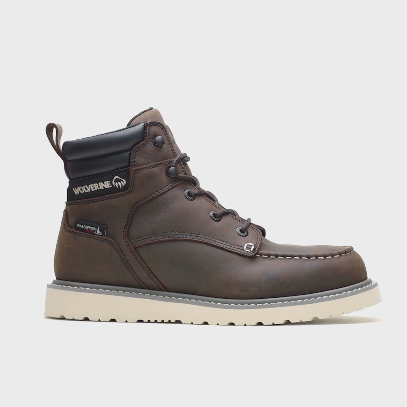 Wolverine Men's Trade Wedge 6" Waterproof Moc-Toe Steel Toe Work Boot Work Boots Wolverine