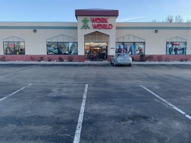 The storefront of Work World in Reno, Nevada.