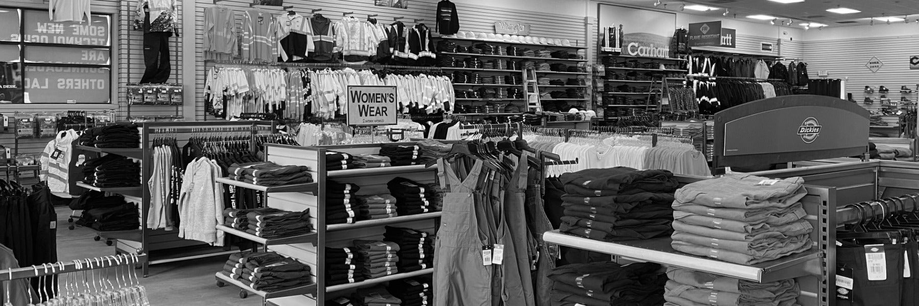 Store display in Work World Fresno at Univ Park.