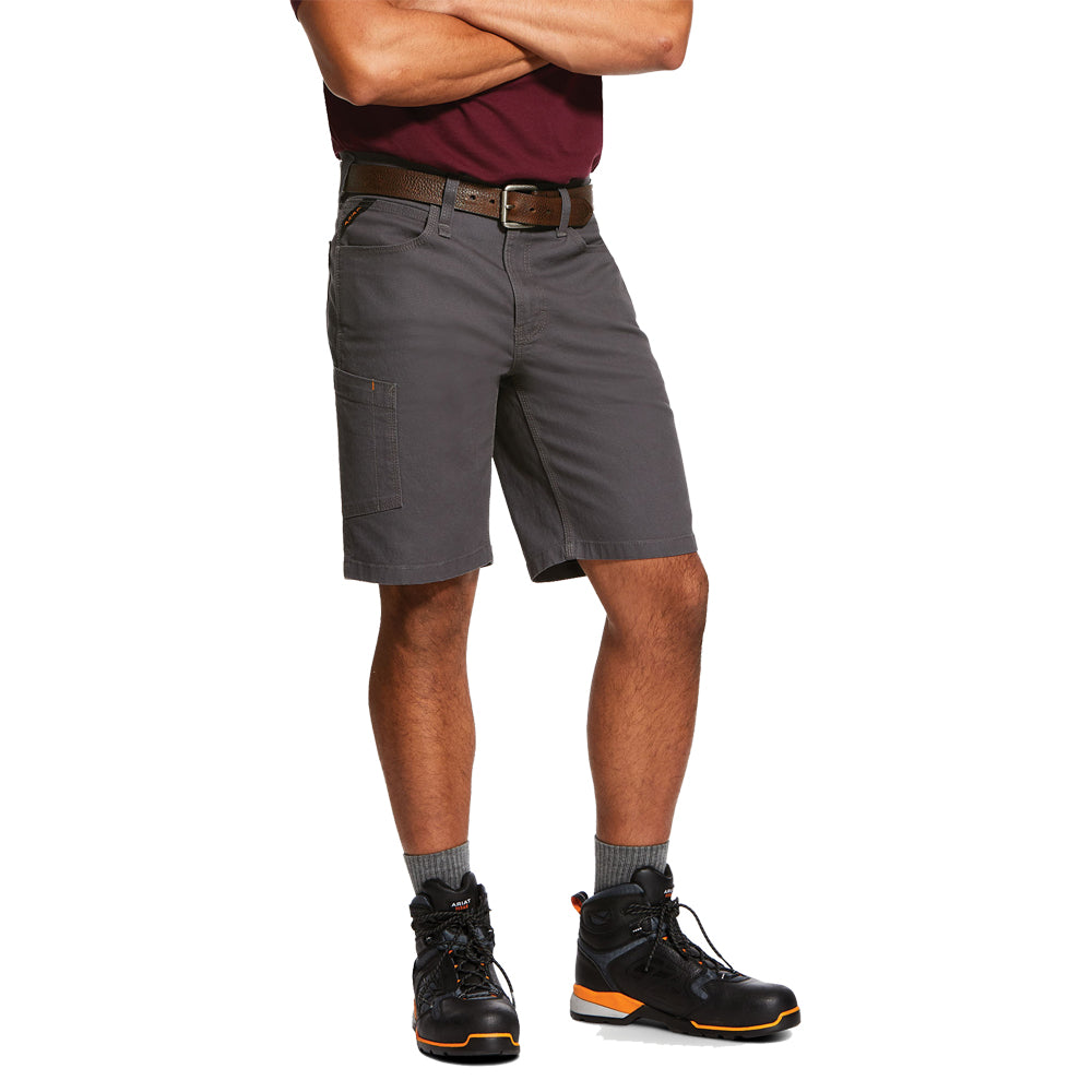 Ariat Men's 10" Rebar DuraStretch Made Tough Shorts_Rebar Grey - Work World - Workwear, Work Boots, Safety Gear